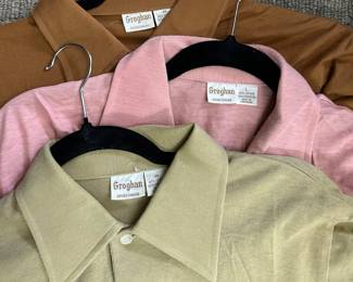 A trio of vintage mens sport shirts by Groghan