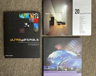 Ultramaterials How Materials Innovation is Changing the World, by George M. Beylerian and Andrew Dent; Electra Architecture 20 Houses by Twenty Architects, and New Architecture in Britain by Kenneth Powell