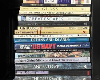 Historic Ships Afloat; Maxfield Parrish: A Treasury of Art and Children's Literature; Classical Destinations an Armchair Guide to Classical Music; A Treasury of the Saturday Evening Post; Intelligence Warfare;