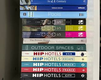 Ideas: Light, Ideas: Spaces, Ideas: Styles by Fernando de Haro and Omar Fuentes; Hip Hotels series including USA, Escape, Beach, France, City, Atlas