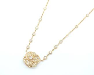 Piaget Large Rose Diamond 18K Yellow Gold Pendant Necklace