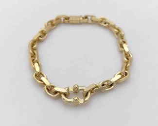 Tiffany & Co. Makers T Thick Link 18K Yellow Gold Bracelet