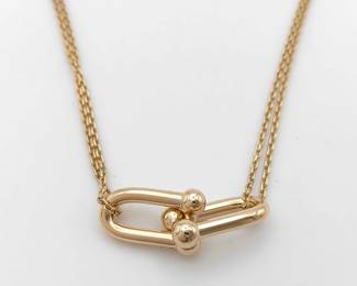 Tiffany & Co. HardWear Double Link 18K Rose Gold Pendant Necklace