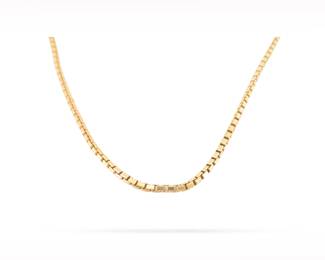 Cartier Venice Medium Box Link Chain 18K Yellow Gold Necklace