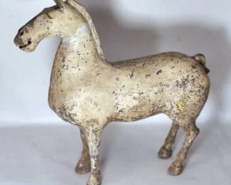 Antique Han Dynasty White Horse Sculpture