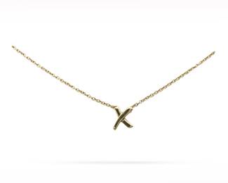 Tiffany & Co. Paloma Picasso X Kiss 18K Yellow Gold Pendant Necklace