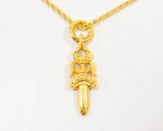 Chrome Hearts Dagger Pendant with Gold Chain