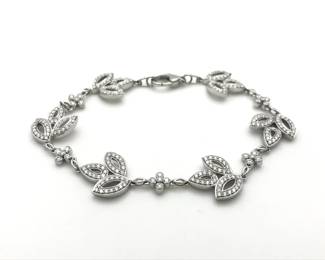 Harry Winston Lily Flower Cluster Diamond Platinum Bracelet