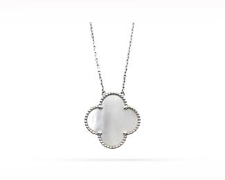 Van Cleef & Arpels Magic Alhambra White Mother of Pearl 18K White Gold Pendant Necklace