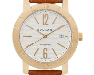 Bvlgari Diagono 42mm Gold Leather Watch