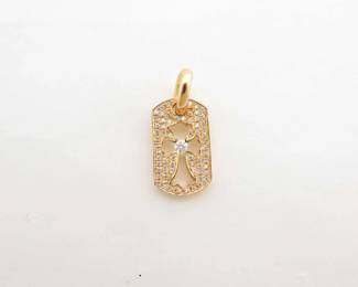 Chrome Hearts Cut Out Cross Pave Diamond Gold Pendant