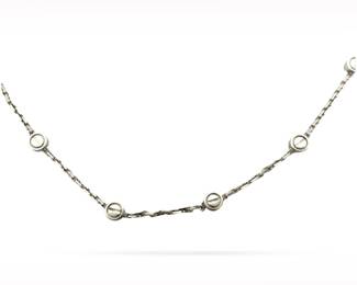 Cartier Love 8 Screw Motif 18K White Gold Station Necklace