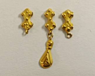 Gold Phoenician Pendant & Spacer Set, 1st Mil BC