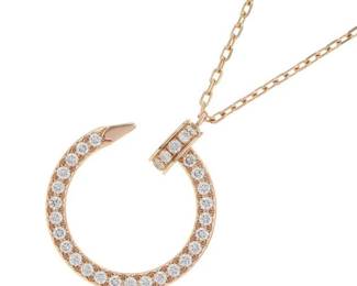 Cartier Juste un Clou Diamond Pave Nail 18K Rose Gold Necklace