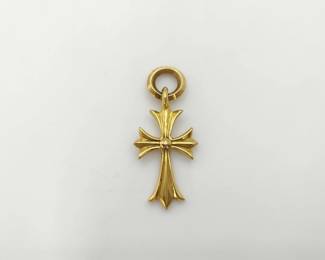 Chrome Hearts Cross 22K Gold Charm Pendant