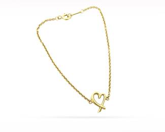 Tiffany & Co. Paloma Picasso Loving Heart 18K Yellow Gold Bracelet