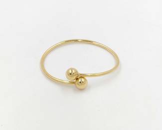 Tiffany & Co. Hardware Ball 18K Yellow Gold Bangle Bracelet