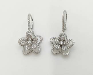 Graff Wildflower Diamond 18K White Gold Earrings