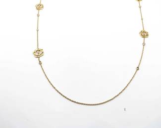 Piaget Rose Diamond 18K Yellow Gold Station Long Necklace