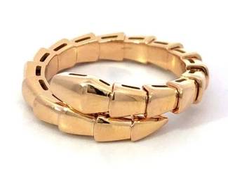 Bulgari Bvlgari Serpenti Viper 18k Rose Gold Ring