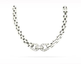Cartier Maillon Panthere Diamond 18K White Gold Necklace