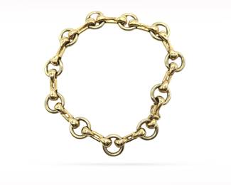 Cartier Tube Link Fancy Omega 18K Yellow Gold Necklace