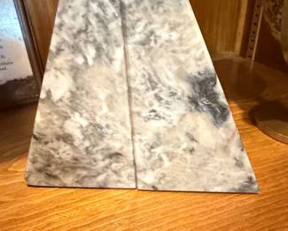 Vintage Marble Wedge Bookends