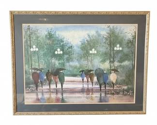 Rainy Park Scene Framed Print second image