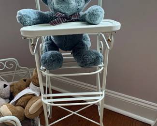 Vintage Amsco White Metal Doll High Chair