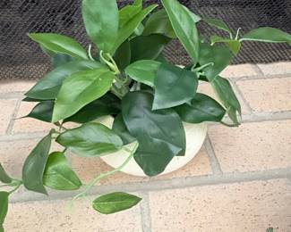 Artificial Hoya Carnosa Jade in Ceramic Bowl
