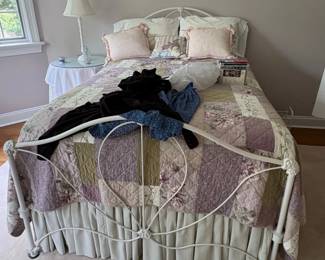 White Metal Scrollwork Bed Frame