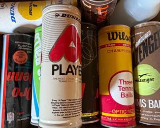 Vintage Tennis Ball Can Lot  Dunlop, Slazenger, Wilson, Penn
