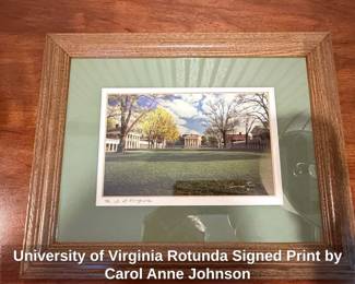University of Virginia Rotunda Signed Print by Carol Anne Johnson
