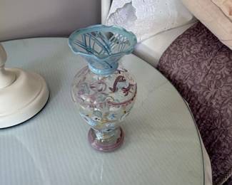 Tracy Porter HandPainted Floral Glass Vase