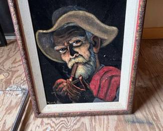 Vintage Oil Painting of Smoking Man by Maitree Art