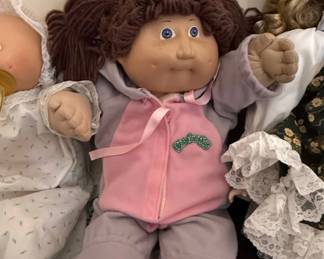 Vintage Cabbage Patch Kids Doll in Pink and Purple Jumpsuit  Coleco 