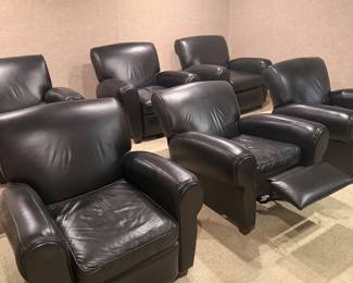 6- Leather Theater Chairs