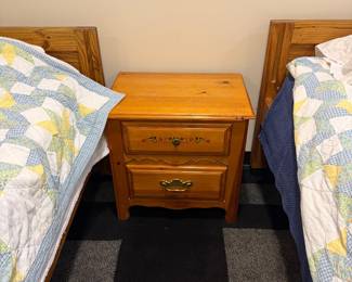 twin bunk beds with nitestand & dresser