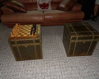 Pair Vanleigh brass cube stands