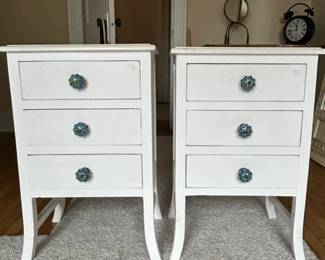 Sturdy solid wood nightstands. H:27 x W: 17 x D: 13 in.