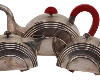 Art Deco Silver and Bakelite Tea Set