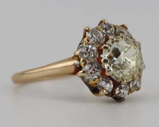 GIA Old European Diamond Engagement Ring