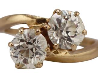 14kt Gold and Twin OEC Diamond Ring