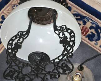 Electrified Antique Oil Lamp