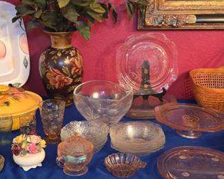 Kitchen Items - Pink Depression Glass