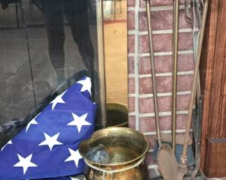Flags - Fireplace Tools - Brass Pot