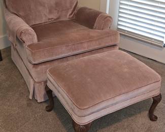Vintage Side Chair with Ottamon