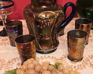 Fenton Blueberry Carnival Set