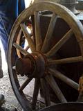 Metal and Wooden Wagon wheels, several