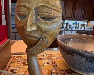 Our client teaches acting so I suspect that perhaps this mask depicts an emotion? "Melancholy?"